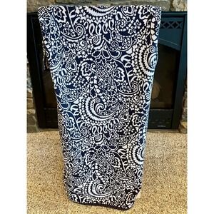Vintage Ralph Lauren Home Bath Towel Navy White Paisley Reversible Cotton 55x28
